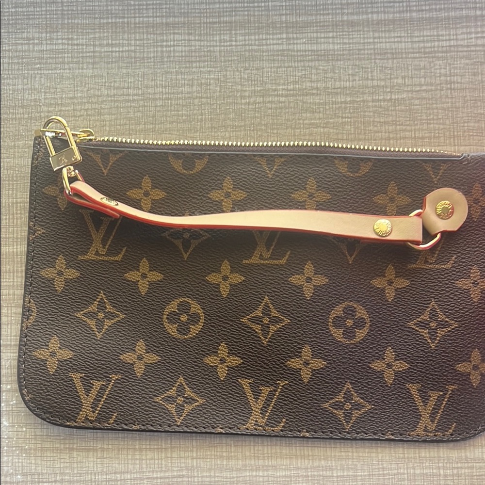 Louis Vuitton Beige and Brown Monogram Wristlet